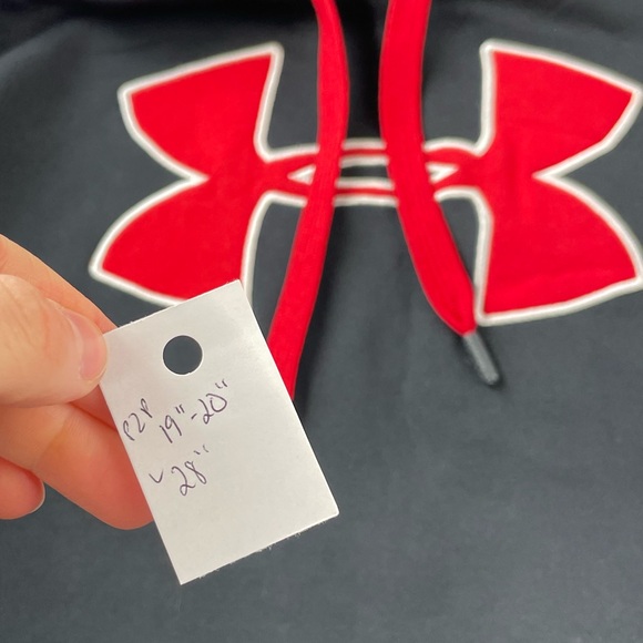 Under Armour Hoodie Pullover Mens Small or Womens Medium Red Black Graphic - Picture 5 of 8